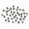 Picture of Acrylic Spacer Beads Cube Antique Silver Color At Random Mixed Alphabet/ Letter "A-Z" Carved About 6mm x 6mm, Hole: Approx 3.4mm, 500 PCs