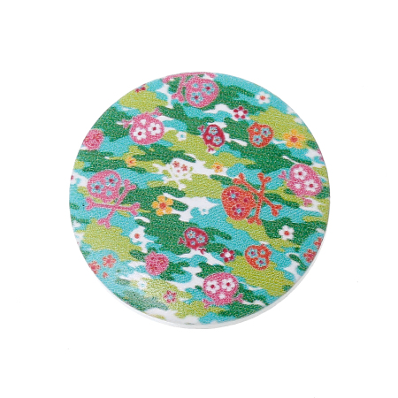 ウッド 装飾パーツ 円形 多色 30.0mm、 50 PCs