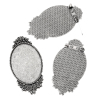 Изображение Основы для Броши Булавка Овальные Античное Серебро  (Подходит для  4cm x 3cm), 5.9см x 3.2см, 5 ШТ 