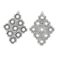 Imagen de Colgantes Bases Camafeo Aleación Diamond , Plata Antigua (Adap a 8mm) 6.5cm x 4.7cm, 10 Unidades