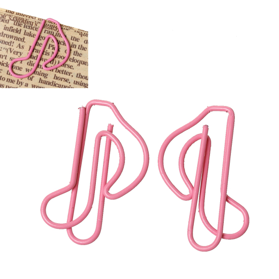 Bild von PET Lesezeichen Musik Note Rosa 3.1cmx 20mm, 50 Stücke