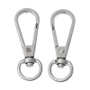 Picture of Zinc Based Alloy Keychain & Keyring Swivel Clasp Silver Tone 48mm x 16mm, 2 PCs