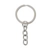 Picture of Iron Based Alloy Keychain & Keyring Round Silver Tone 51mm x 24mm, 100 PCs