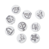Picture of Ocean Jewelry Wood Sewing Buttons Scrapbooking Round White 2 Holes At Random Mixed Pattern 18mm( 6/8") Dia, 15 PCs