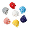 Image de Perles en Céramique Jour des Morts Crâne Mexicain Couleur au Hasard 14mm x 11mm - 13mm x 11mm, Taille de Trou: 2mm, 10 PCs