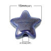 Image de Perles en Céramique Etoile Couleur au Hasard 15mm x15mm, Taille de Trou: 2.7mm, 10 PCs