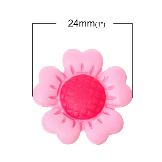 Image de Cabochons d'Embellissement en Résine Fleur Rose 24mm x 23mm, 50 Pcs