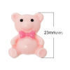 Picture of Resin Embellishments Bear Animal Pink 23mm x19mm( 7/8" x 6/8"), 50 PCs