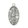 Picture of Zinc Metal Alloy Pendants Oval Antique Silver Color Woman Carved 3.5cm x 1.8cm(1 3/8" x 6/8"), 50 PCs