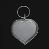 Picture of Acrylic Photo Picture Frames Keychain & Keyring Heart Transparent 7.8cm x 5cm, 10 PCs