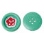 Imagen de Costura Botón 4 Agujeros Madera de Ronda ,Verde ,Flor 23mm Diámetro, 100 Unidades