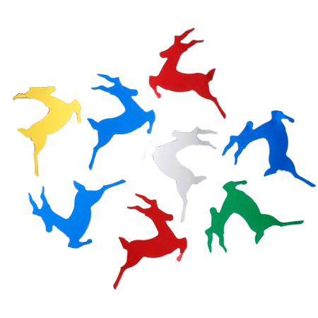 PVC Пластик Пайетки Рождественский северный олень Смешанный 18мм x 17мм , 5000 ШТ