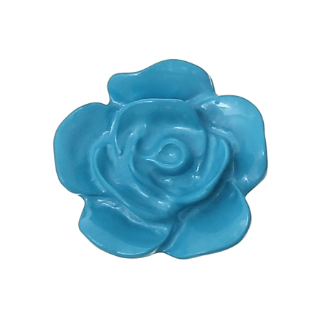 Picture of Embellishments Findings Flower Blue Enamel 15.0mm x 15.0mm, 50 PCs