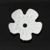 Picture of Zinc Based Alloy Beads Caps Flower White Enamel (Fits 24mm Beads) 21mm x21mm, 50 PCs