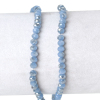 Imagen de 1 Sarta (Aprox 122 Unidades/Sarta) Vidrio Cuentas Para Hacer Joyas De Bricolaje Ábaco, Azul & Plata Sección Aprox 4mm Diámetro, Agujero: Aprox 1mm, 41cm longitud