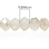 Picture of Crystal Glass Loose Beads Round Light Golden & White Faceted About 4mm Dia, Hole: Approx 1mm, 46.2cm long, 1 Strand (Approx 148 PCs/Strand)