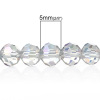 Picture of Crystal Glass Loose Beads Round Transparent AB Rainbow Color Aurora Borealis Faceted About 6mm Dia, Hole: Approx 1mm, 51.6cm long, 1 Strand (Approx 100 PCs/Strand)
