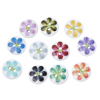 Picture of Wood Sewing Buttons Scrapbooking Round At Random Mixed 2 Holes Flower Pattern 15mm( 5/8") Dia, 100 PCs