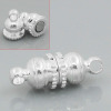 Picture of Brass Magnetic Clasps Irregular Silver Plated 16mm( 5/8") x 6mm( 2/8"), 10 Sets                                                                                                                                                                               