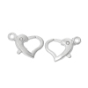 Picture of Zinc Based Alloy Lobster Clasps Heart Silver Plated 14mm x 9mm, 20 PCs