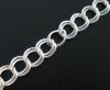 Picture of Alloy Open Double Loop Link Curb Chain Findings Silver Plated 5x6mm(2/8"x2/8"), 4 M