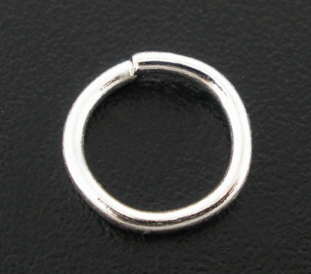 400 PCs 8mm Dia., 1mm(18 gauge) Iron Based Alloy Open Jump Rings Findings For Jewelry Making Silver Plated Round