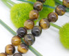 Picture of (Grade A) Tiger's Eyes (Natural) Loose Beads Round Dark Brown About 6mm( 2/8") Dia, Hole: Approx 1.1mm, 38cm(15") long, 1 Strand (Approx 64 PCs/Strand)