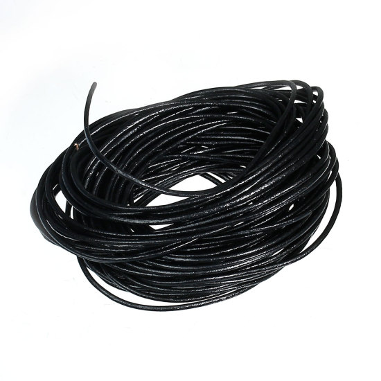 Immagine di Vera Pelle Gioielli Corda Nero 1.5mm Dia, 10 Mt