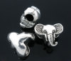 Picture of Zinc Based Alloy Beads Elephant Antique Silver Color About 12mm x 10mm, Hole:Approx 3.2mm, 20 PCs