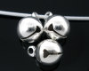 Picture of 100 PCs Silver Plated Christmas Jingle Bell Charm Drops Findings 11x8mm