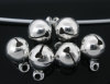 Picture of 100 PCs Silver Plated Christmas Jingle Bell Charm Drops Findings 11x8mm