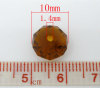 Picture of Crystal Glass Loose Beads Round Dark Brown Faceted Transparent About 10mm Dia, Hole: Approx 1.4mm, 50 PCs