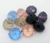 Bild von Glas Perlen Flachrund Mix Farben Transparent Facettiert ca. 10mm-9mm D., Loch: 1.4mm, 50 Stücke
