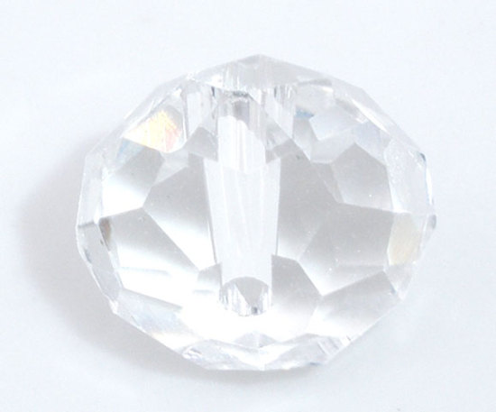 Picture of Crystal Glass Loose Beads Round Transparent Faceted About 12mm Dia, Hole: Approx 1.2mm, 50 PCs