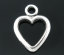 Picture of Zinc Based Alloy Charms Heart Antique Silver Color 19mm x15mm( 6/8" x 5/8"), 50 PCs