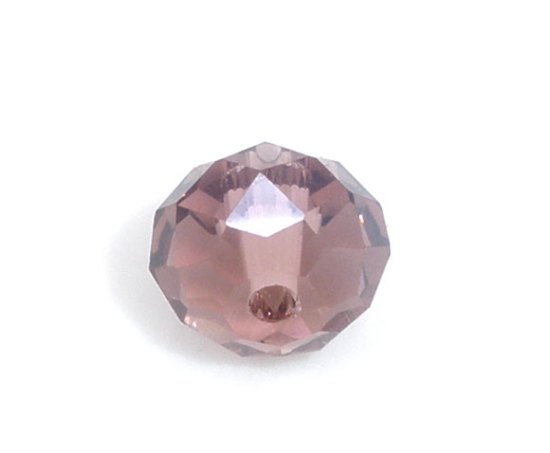 Image de Perles Cristales en Verre Plat-Rond Violet Transparent à Facettes 6mm Dia, Taille de Trou: 0.8mm, 100 Pcs