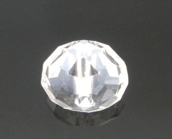 Image de Perles Cristales en Verre Plat-Rond Blanc Transparent à Facettes 6mm Dia, Taille de Trou: 0.8mm, 100 Pcs