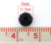 Picture of Crystal Glass Loose Beads Round Black Faceted About 6mm Dia, Hole: Approx 0.8mm, 100 PCs