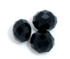 Picture of Crystal Glass Loose Beads Round Black Faceted About 6mm Dia, Hole: Approx 0.8mm, 100 PCs