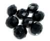 Picture of Crystal Glass Loose Beads Round Black Faceted About 14mm Dia, Hole: Approx 1.5mm, 20 PCs