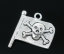 Изображение Подвеска "Хэллоуин и Готический Флаг с Черепом "22x19mm  Античное Серебро, Проданные 20 шт/уп