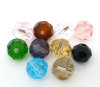 Image de Perles Cristales en Verre Balle Mixte Argent Transparent à Facettes 8mm Dia, Taille de Trou: 1.1mm, 50 Pcs