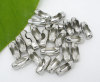 Picture of Iron Based AlloyBall Chain Connectors Silver Tone (Fit 2.4-3mm Ball Chain) 10mm x4mm - 9mm x3mm, 400 PCs