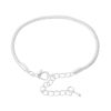 Picture of Copper European Style Snake Chain Charm Bracelets Silver Plated W/ Lobster Claw Clasp And Extender Chain 15cm long, 4 PCs