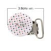 Picture of Acrylic Baby Pacifier Clip Round Multicolor Dot Pattern 38mm(1 4/8") x 25mm(1"), 10 PCs