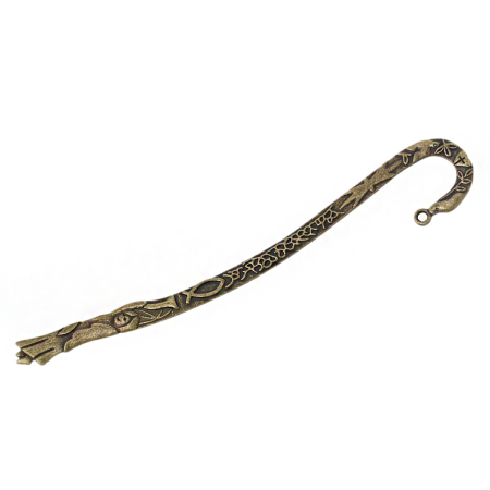 Bookmark Findings Antique Bronze Pattern Carved 12.3cm x 20.0mm, 10 PCs