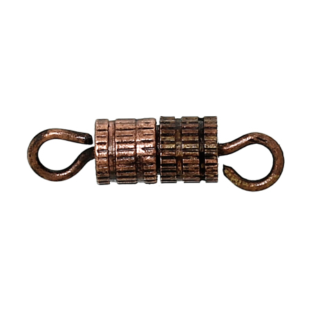Brass Cord End Caps Cylinder Screw Antique Copper 14mm(4/8") x 4mm(1/8"), 5 PCs