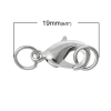 Imagen de Corchete de la Langosta Latón ,Tono de Plata 19mm x 7mm, 20 Unidades