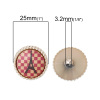 Immagine di Legno Gambo Bottone ScrapbookBottone Tondo Multicolore Single hole Torre Eiffel Disegno 25mm Dia, 20 Pz