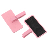Picture of Wood Photo Paper Clothes Clothespin Clips Note Pegs Pink & Black Rectangle Pattern 5cm x4.8cm(2" x1 7/8"), 20 PCs
